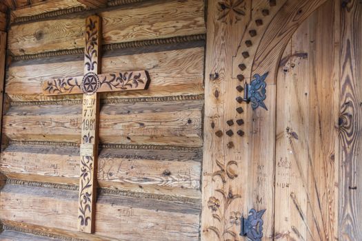 Front door to Jaszczurowka Chapel - Poland.