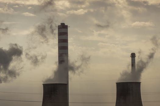 Thermal power station on coal - Poland.