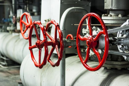 Pipes and red safety valves.