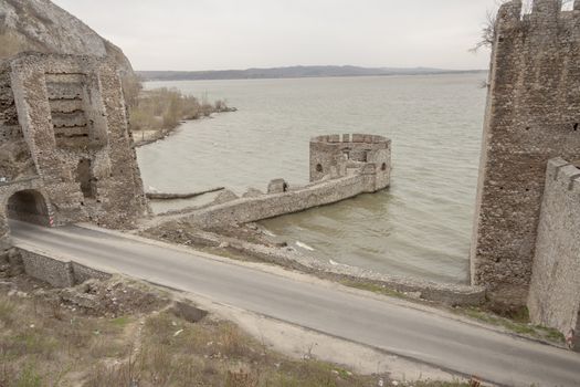 Golubac Fortress - 12th century castle located at the entrance of river Danube. North Serbia.