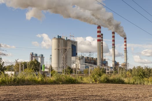 View on coal power plant in Patnow - Konin, Poland, Europe.