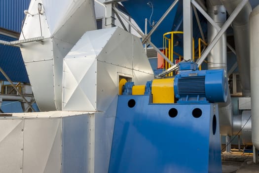 Blue fumes ventilator - polish coal power station.