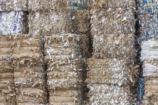 Detail of waste paper recycling.