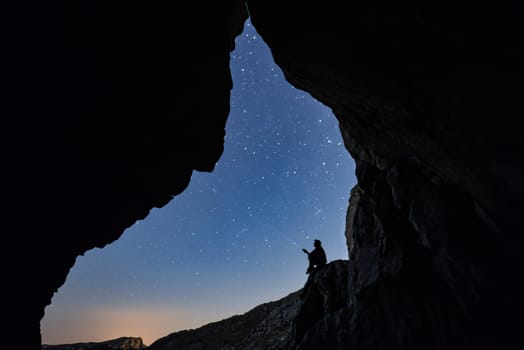 light up the sky at the cave entrance