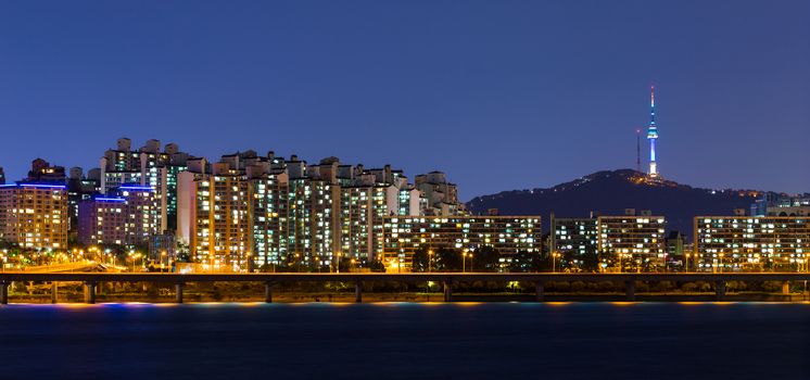 South Korea city at night