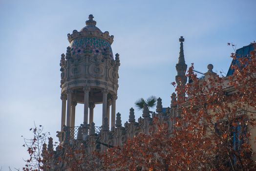 Barcelona, Spain. The facade of the house Casa Battlo designed by Antoni Gaudi�.