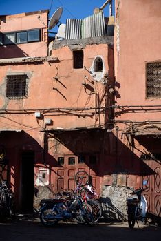 City life in Marrakesh called The Pink City, Morocco