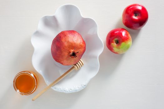 Apples, pomegranate and honey for Rosh Hashanah.