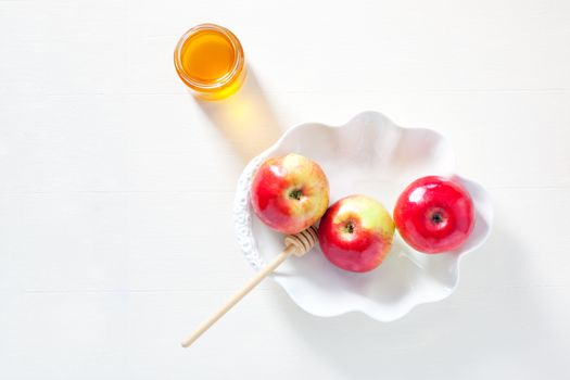 Apples, pomegranate and honey for Rosh Hashanah.