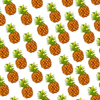 fabrics with color drawn pineapple with colored