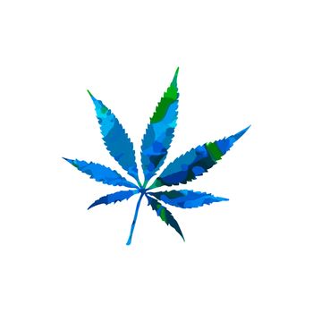 colored marijuana leaf psychedelic