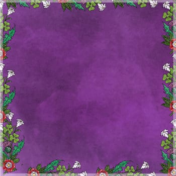 Flower frame with purple background