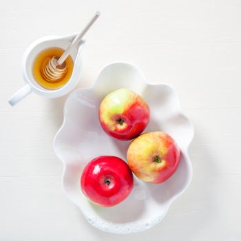 Apples, pomegranate and honey for Rosh Hashanah.