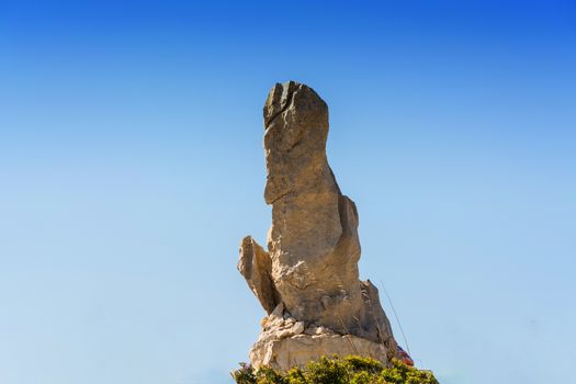 Monument to the engineer Antonio Parietti Coll at the beautiful viewpoint El Mirador es Colomer on Mallorca, Spain.