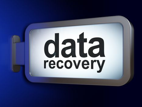 Information concept: Data Recovery on advertising billboard background, 3D rendering