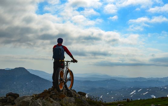 Ride and adventure in different mountains on a bicycle