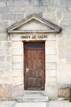 Gate of the guardhouse of the prison of Bar le Duc in the department of the Meuse in France