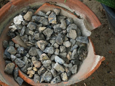 COLOR PHOTO OF CRUSHED STONE OR ANGULAR ROCK