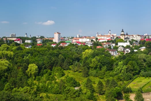 Suceava city skyline in summer