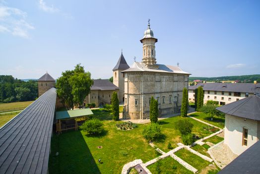 Church of Dragomirna Monastery surrounded by stone walls, for defending in medieval period.