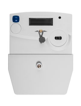 new electricity meter isolated on a white background