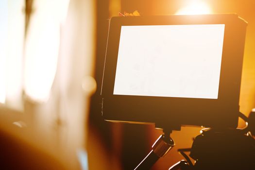 Filming with professional camera, Film Crew.
