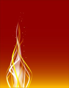 A fire dancing background with sparks over a red background