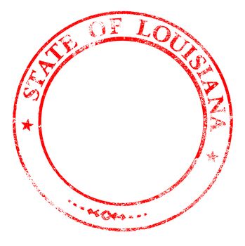 Louisianaas red ink rubber stamp over a white background