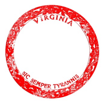 Virginia rubber red ink stamp on a white background