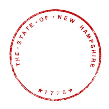 New Hampshire rubber red ink stamp on a white background