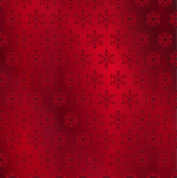 Red falling snowflake pattern over a red background