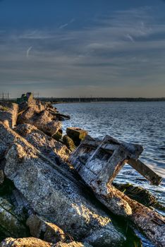 Lake Hadzhibey in the city of Odessa, Ukraine