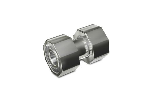 3d illustration Metallic Chrome Plated Industrial Part