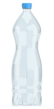 Small plastic water bottle isolated on white 3d illustration