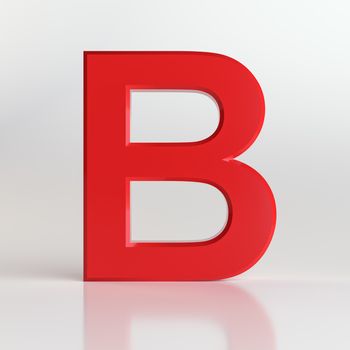 Red letter. Beautiful font for your design. On white background. 3D illustration