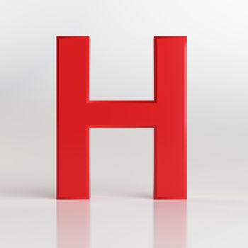 Red letter. Beautiful font for your design. On white background. 3D illustration