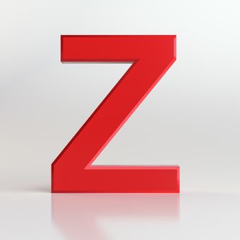 Red letter. Beautiful font for your design. On white background. 3D illustration