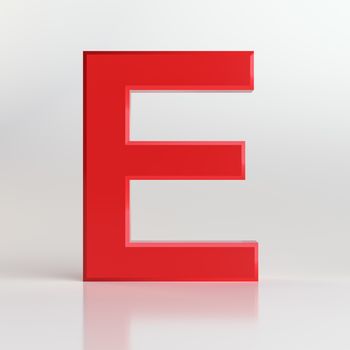 Red letter. Beautiful font for your design. On white background. 3D illustration