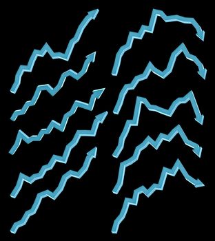 X-Ray Image Of Arrows on Black Background. 3D illustration