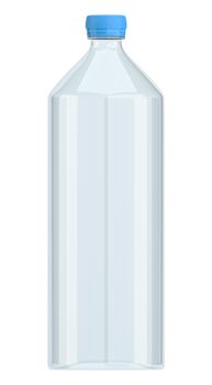Small water bottle isolated on white photo-realistic 3d illustration