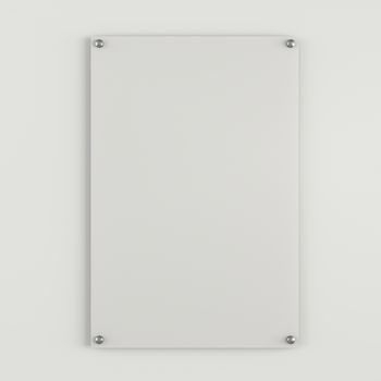 Plastic white empty plate mockup on white background. 3D Illustration