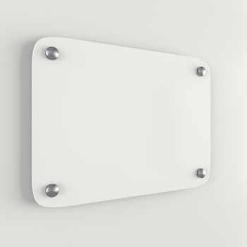 Plastic white empty plate mockup on white background. 3D Illustration