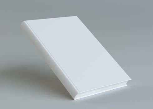 White book template on gray background. 3d rendering. Empty place for your content