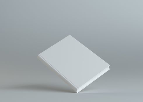 White book template on gray background. 3d rendering. Empty place for your content