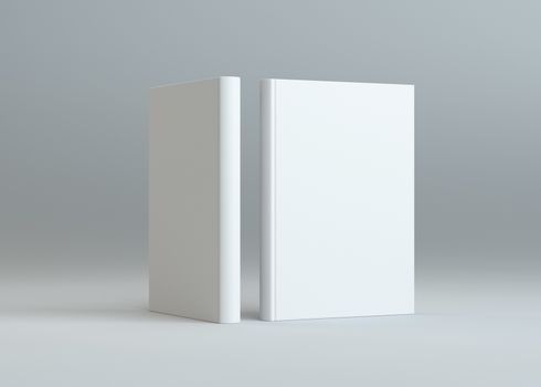 Mock up blank books, on gray background. 3D Rendering