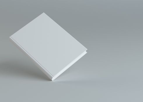 White book template on gray background. 3d rendering. Empty place for your content