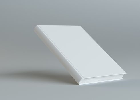 White book template on gray background. 3d rendering. Empty place for your content