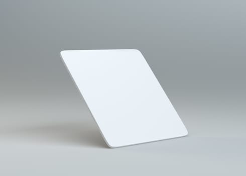 White empty paper card on gray background. Template for your content. 3d illustration