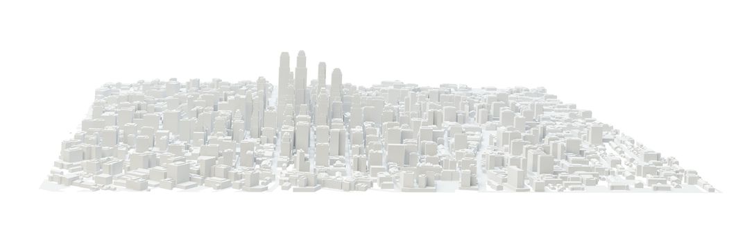 White City Buildings, Aerial View. 3D Illustration