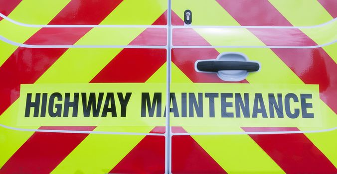 highway maintenance on the back of a van; UK